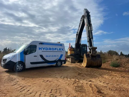 Intervention hydraulique sur une Pelle Volvo, Béziers, HYDROFLEX
